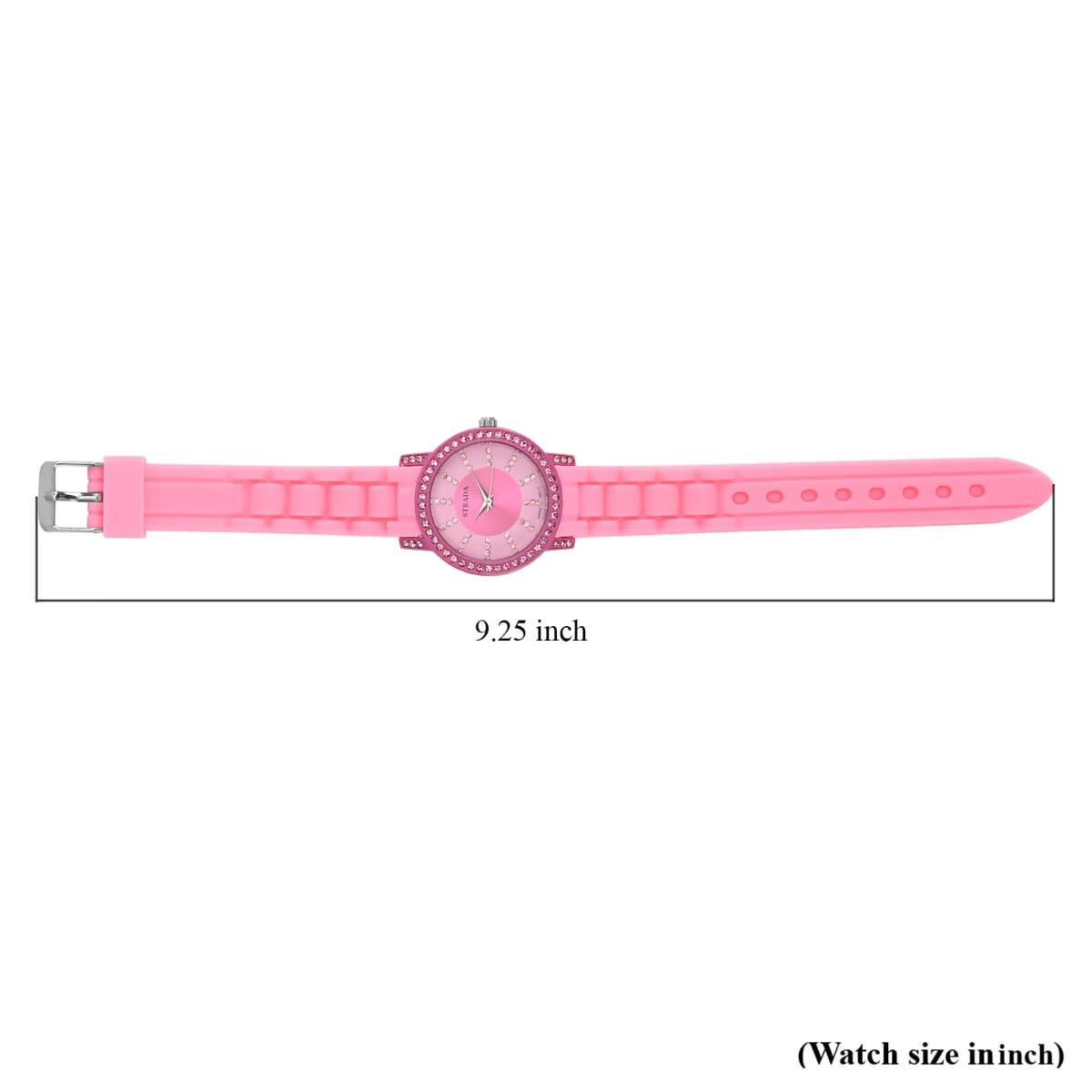 Strada Pink Austrian Crystal Japanese Movement Watch in Pink Sillicon Strap (33.8x33.8mm) image number 7