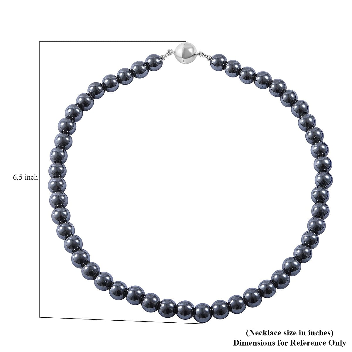 Black Color Hematite Beaded Necklace 18 Inches in Silvertone 650.00 ctw image number 4