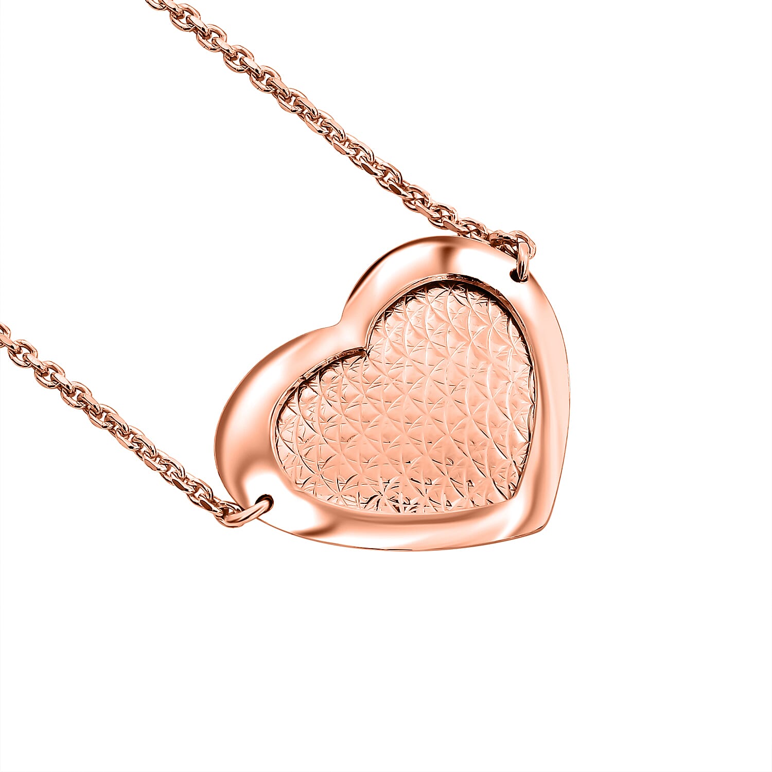 Heart Bolo Bracelet in 14K Rose Gold Over Sterling Silver