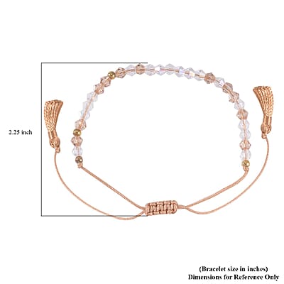 White and Brown Glass Beaded Bolo A New Chapter Morse Code Bracelet in Natural Cotton Cord and 14K YG Over Sterling Silver (Adjustable)