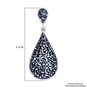 Blue Diamond and White Diamond 0.99 ctw Earrings in Platinum Over Sterling Silver (6.42 g)