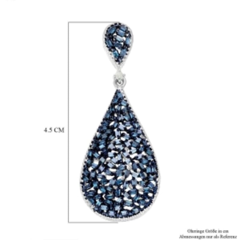 Blue Diamond and White Diamond 0.99 ctw Earrings in Platinum Over Sterling Silver (6.42 g)