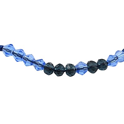 Blue Glass  Bracelet (Size - 6) Pure Natural Cotton Cord 4.20 ctw