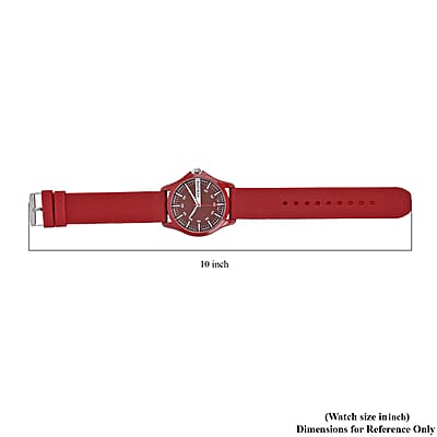 Strada Japanese Movement Watch with Red Silicone Strap (39.87 mm) (6.25-8.50 Inches)