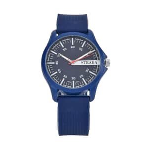 Strada Japanese Movement Watch with Blue Silicone Strap (39.87 mm) (6.25-8.50 Inches)