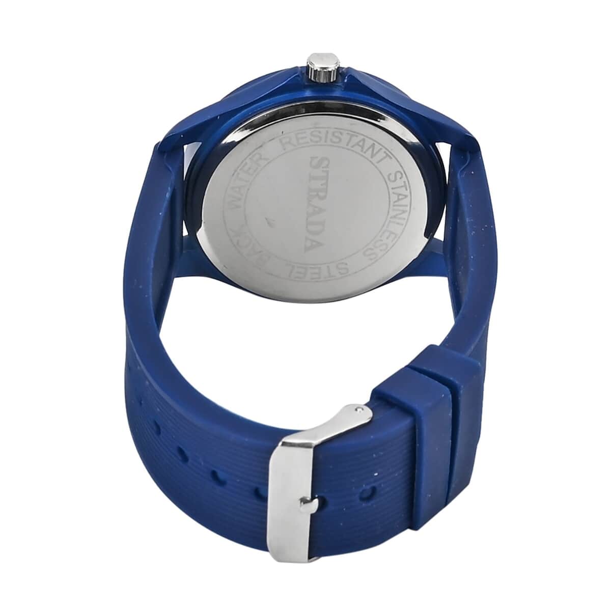 Strada Japanese Movement Watch with Blue Silicone Strap (39.87 mm) (6.25-8.50 Inches) image number 6