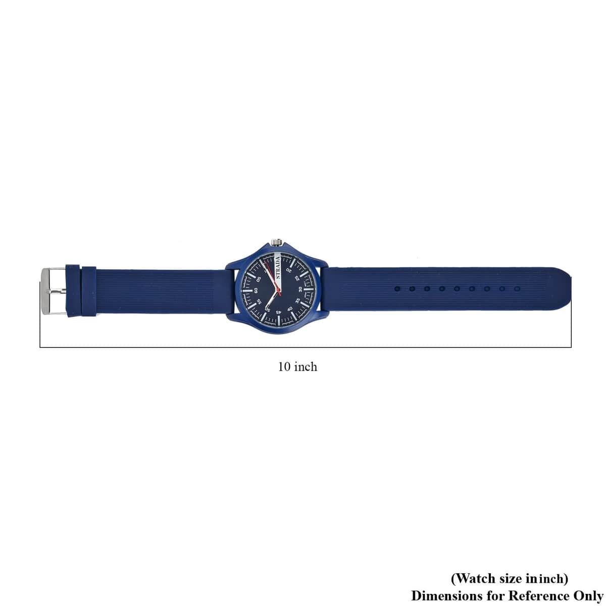 Strada Japanese Movement Watch with Blue Silicone Strap (39.87 mm) (6.25-8.50 Inches) image number 7