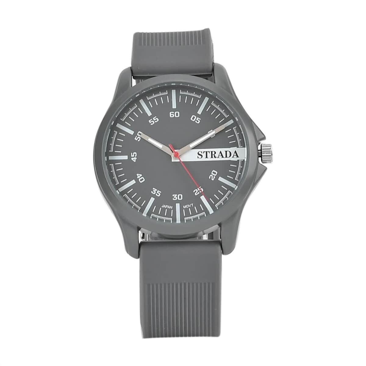 Strada Japanese Movement Watch with Gray Silicone Strap (39.87 mm) (6.25-8.50 Inches) image number 0