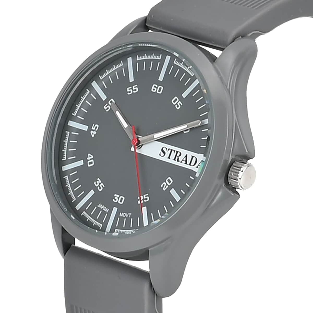 Strada Japanese Movement Watch with Gray Silicone Strap (39.87 mm) (6.25-8.50 Inches) image number 3