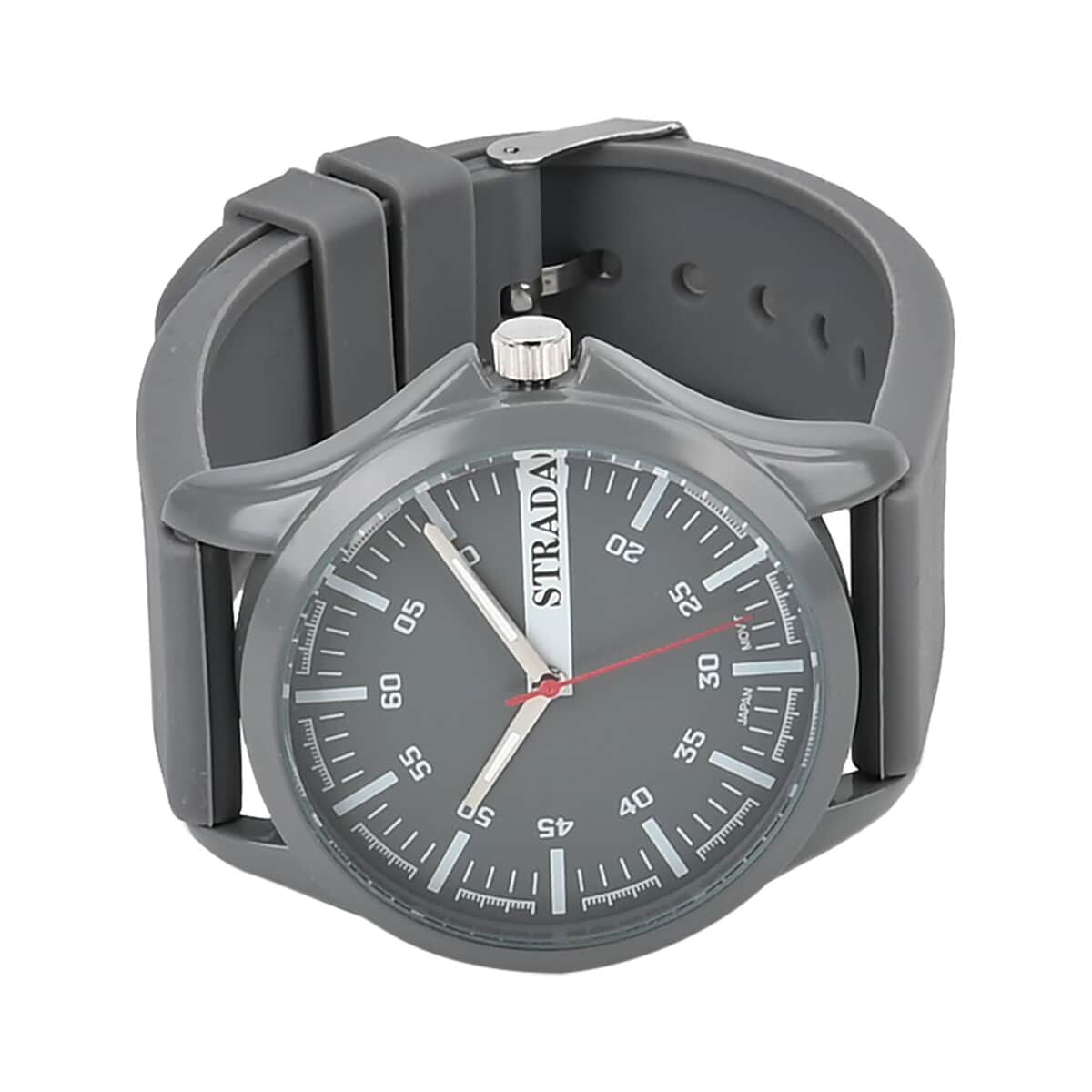 Strada Japanese Movement Watch with Gray Silicone Strap (39.87 mm) (6.25-8.50 Inches) image number 4