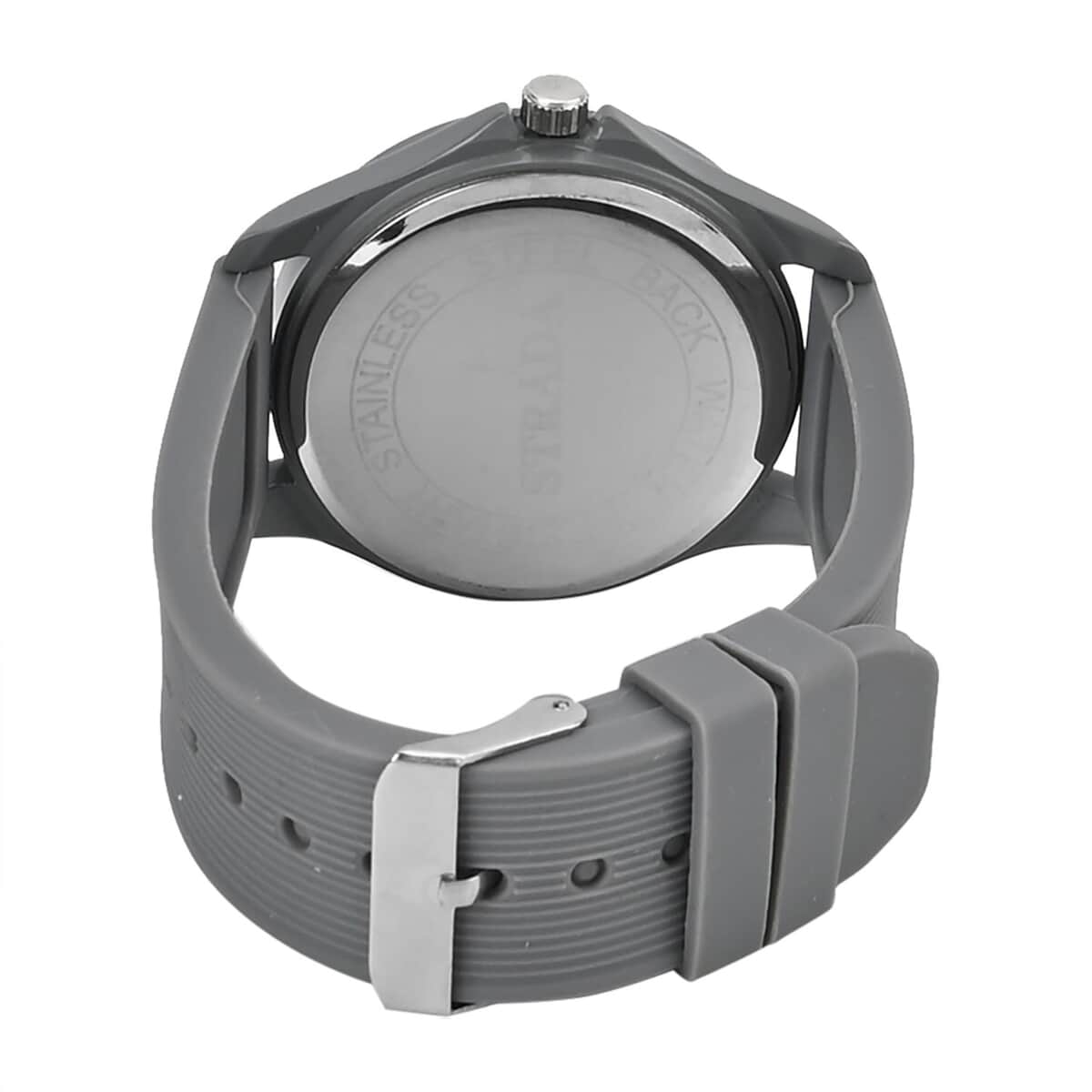 Strada Japanese Movement Watch with Gray Silicone Strap (39.87 mm) (6.25-8.50 Inches) image number 6