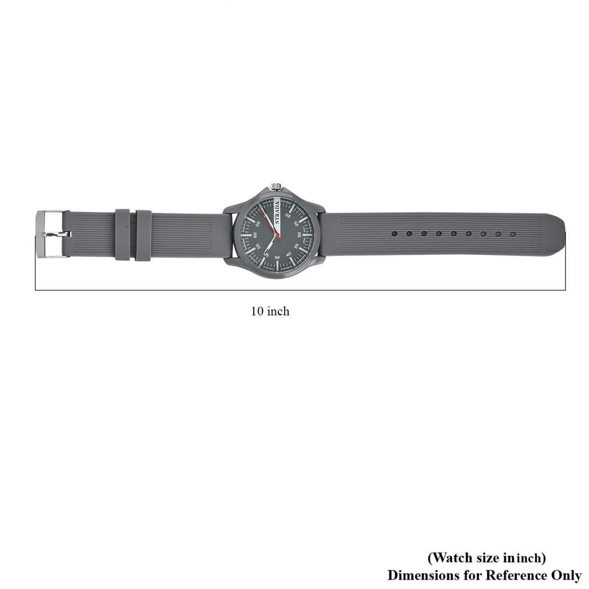 Strada Japanese Movement Watch with Gray Silicone Strap (39.87 mm) (6.25-8.50 Inches) image number 7