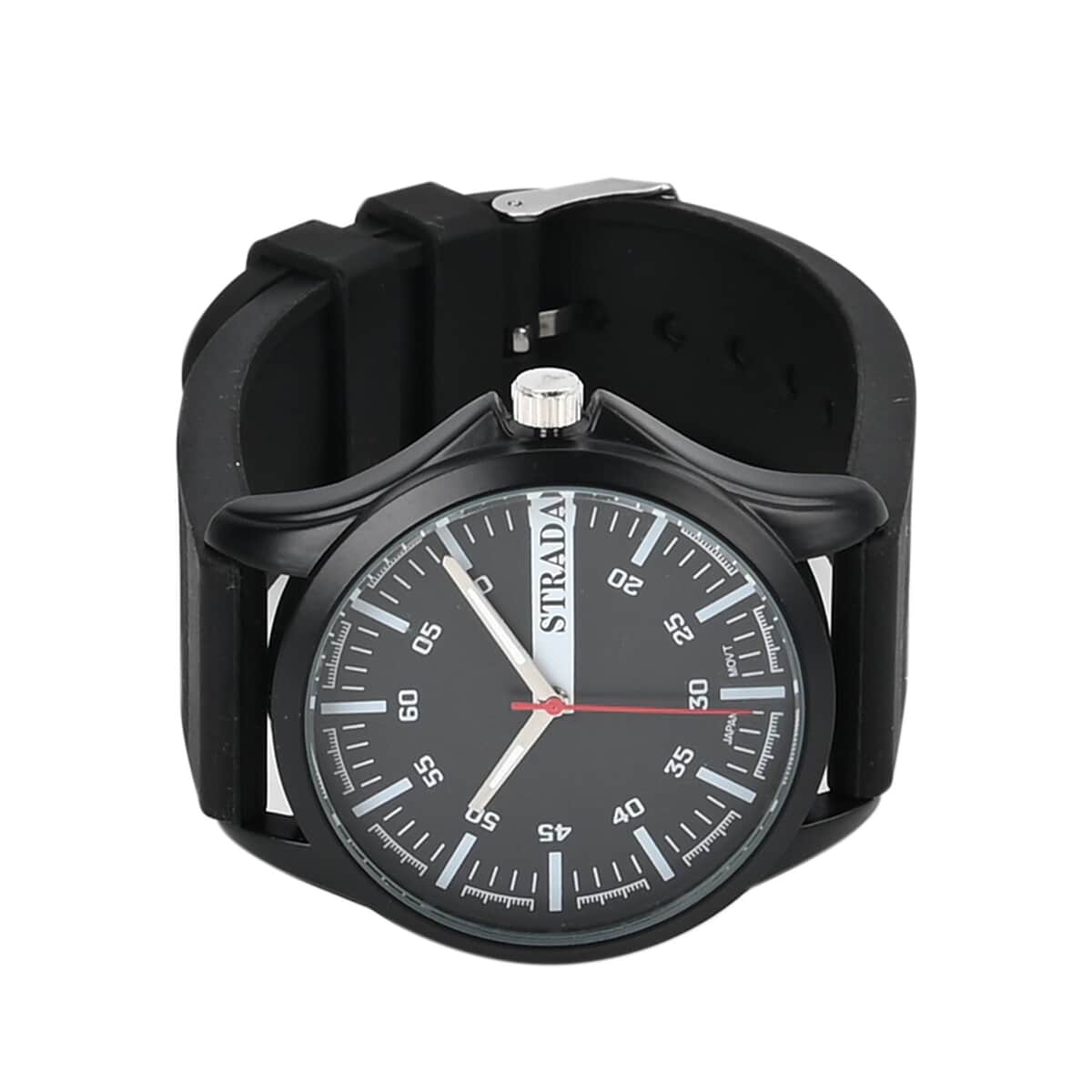 Strada Japanese Movement Watch with Black Silicone Strap (39.87 mm) (6.25-8.50 Inches) image number 4