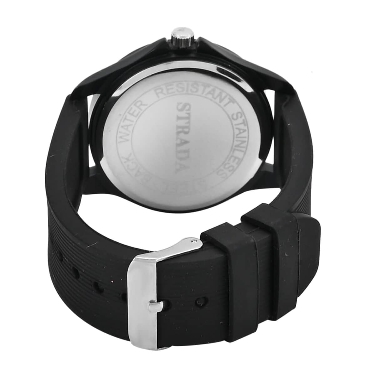 Strada Japanese Movement Watch with Black Silicone Strap (39.87 mm) (6.25-8.50 Inches) image number 6