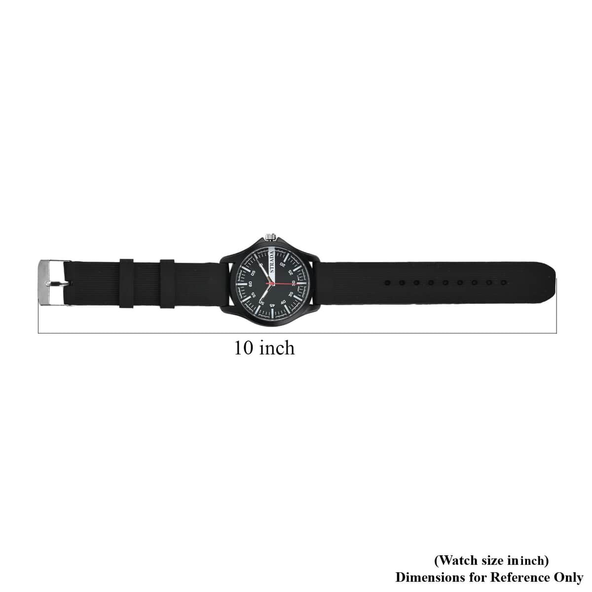 Strada Japanese Movement Watch with Black Silicone Strap (39.87 mm) (6.25-8.50 Inches) image number 7