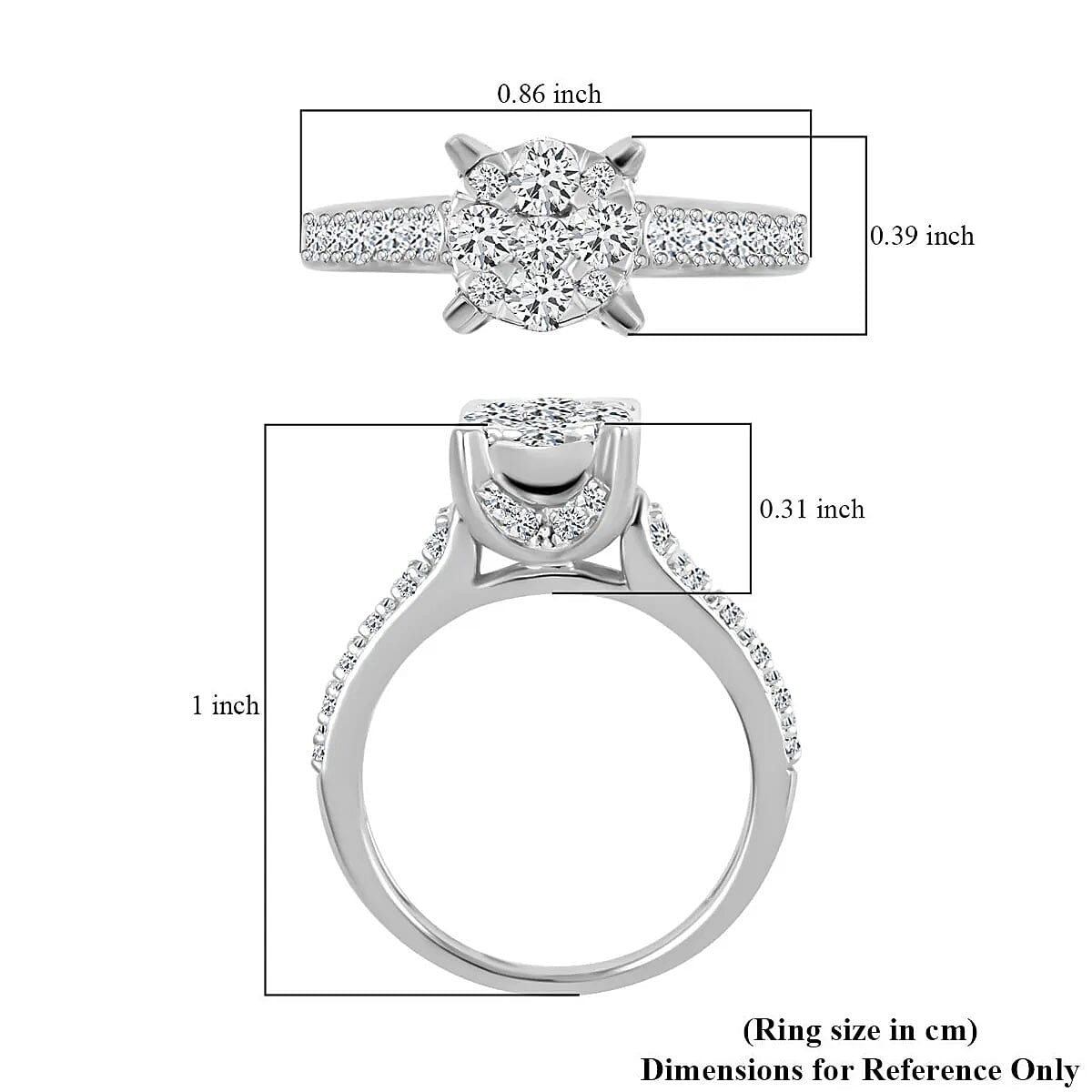 14K White Gold Snow White & Pepper Brilliant Diamond Ring (Size 7.0) 1.00 ctw image number 6