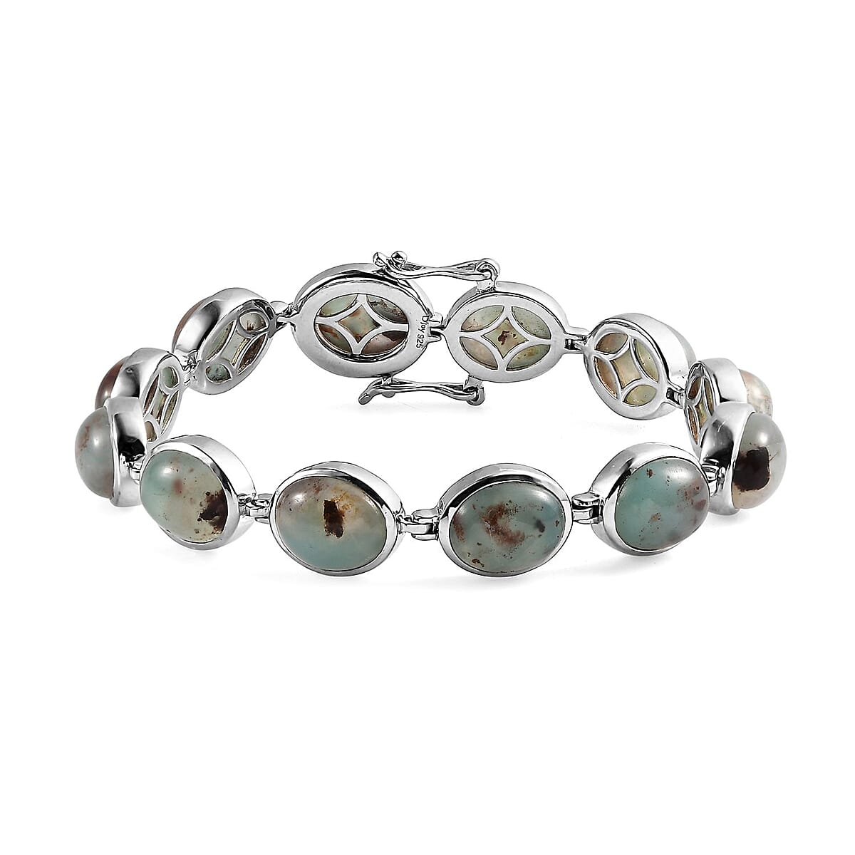 Natural Zimbaprase Bracelet in Platinum Over Sterling Silver (6.50 In) 13.50 Grams 40.00 ctw image number 0