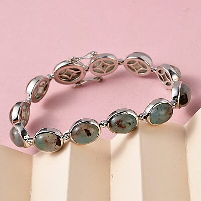 Zimbaprase Bracelet in Platinum Over Sterling Silver (6.50 In) 40.00 ctw