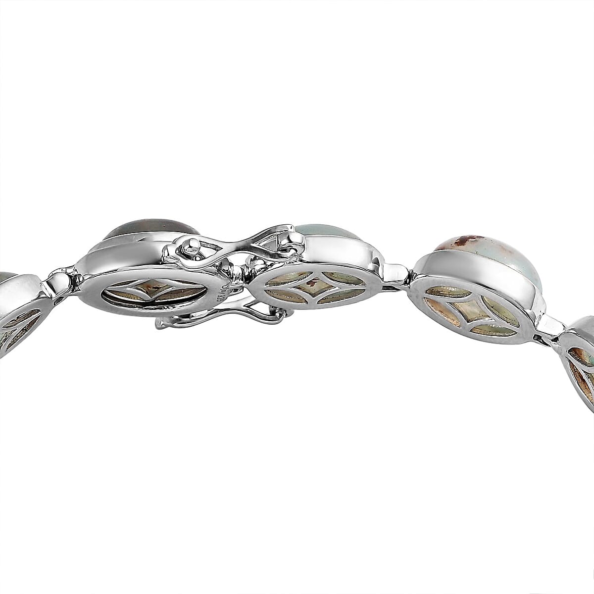 Natural Zimbaprase Bracelet in Platinum Over Sterling Silver (6.50 In) 13.50 Grams 40.00 ctw image number 3