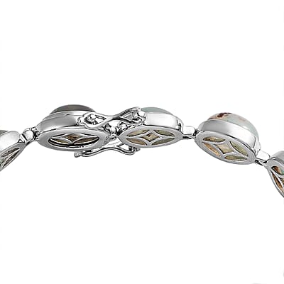 Zimbaprase Bracelet in Platinum Over Sterling Silver (6.50 In) 40.00 ctw