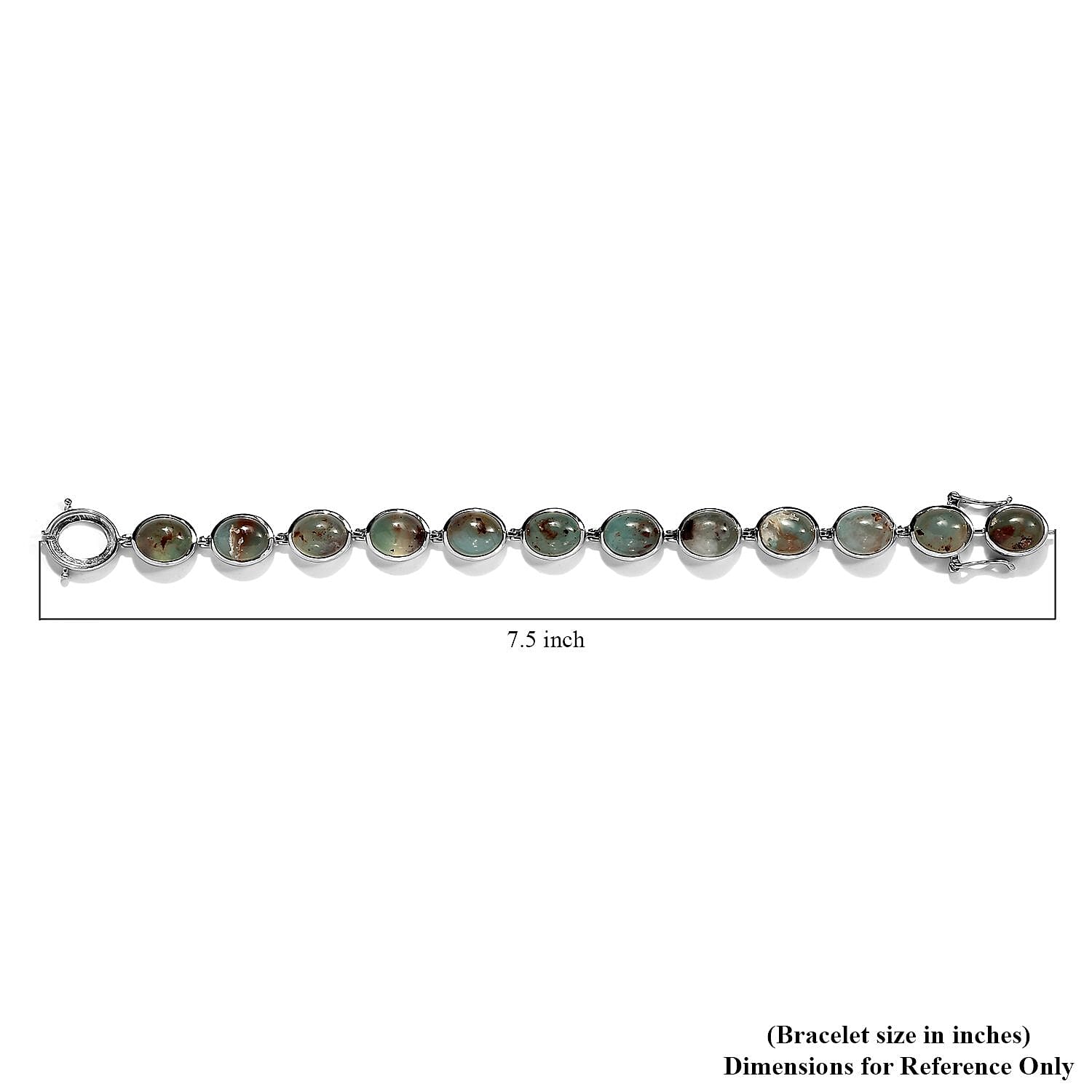 Zimbaprase Bracelet in Platinum Over Sterling Silver (6.50 In) 40.00 ctw