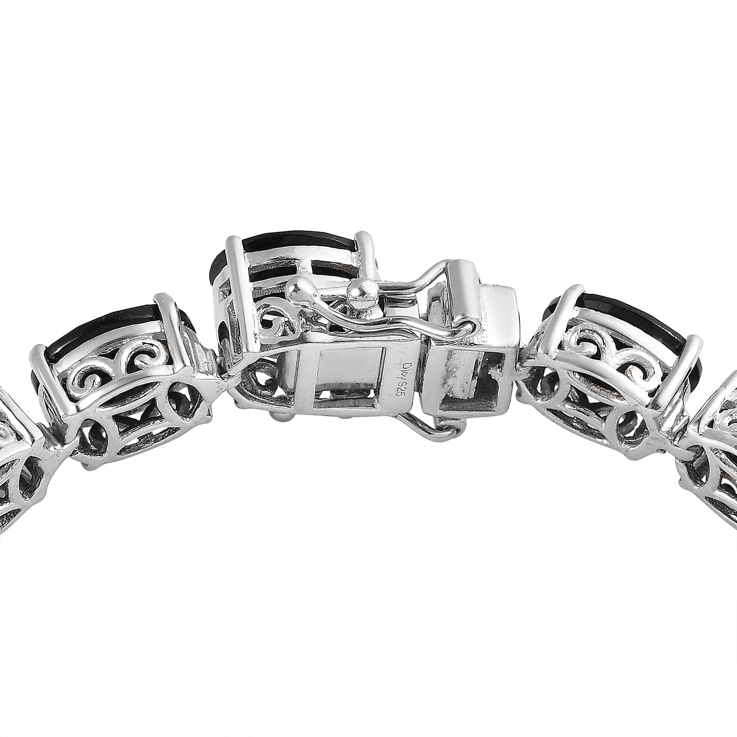 Australian Black Tourmaline Bracelet in Platinum Over Sterling Silver (6.50 In) 30.50 ctw