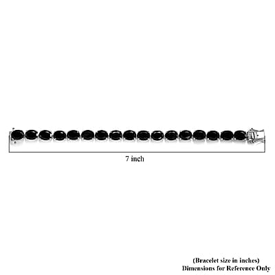 Australian Black Tourmaline Bracelet in Platinum Over Sterling Silver (6.50 In) 30.50 ctw