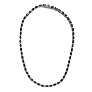 Elite Shungite and White Zircon Necklace 18 Inches in Platinum Over Sterling Silver 22.90 ctw