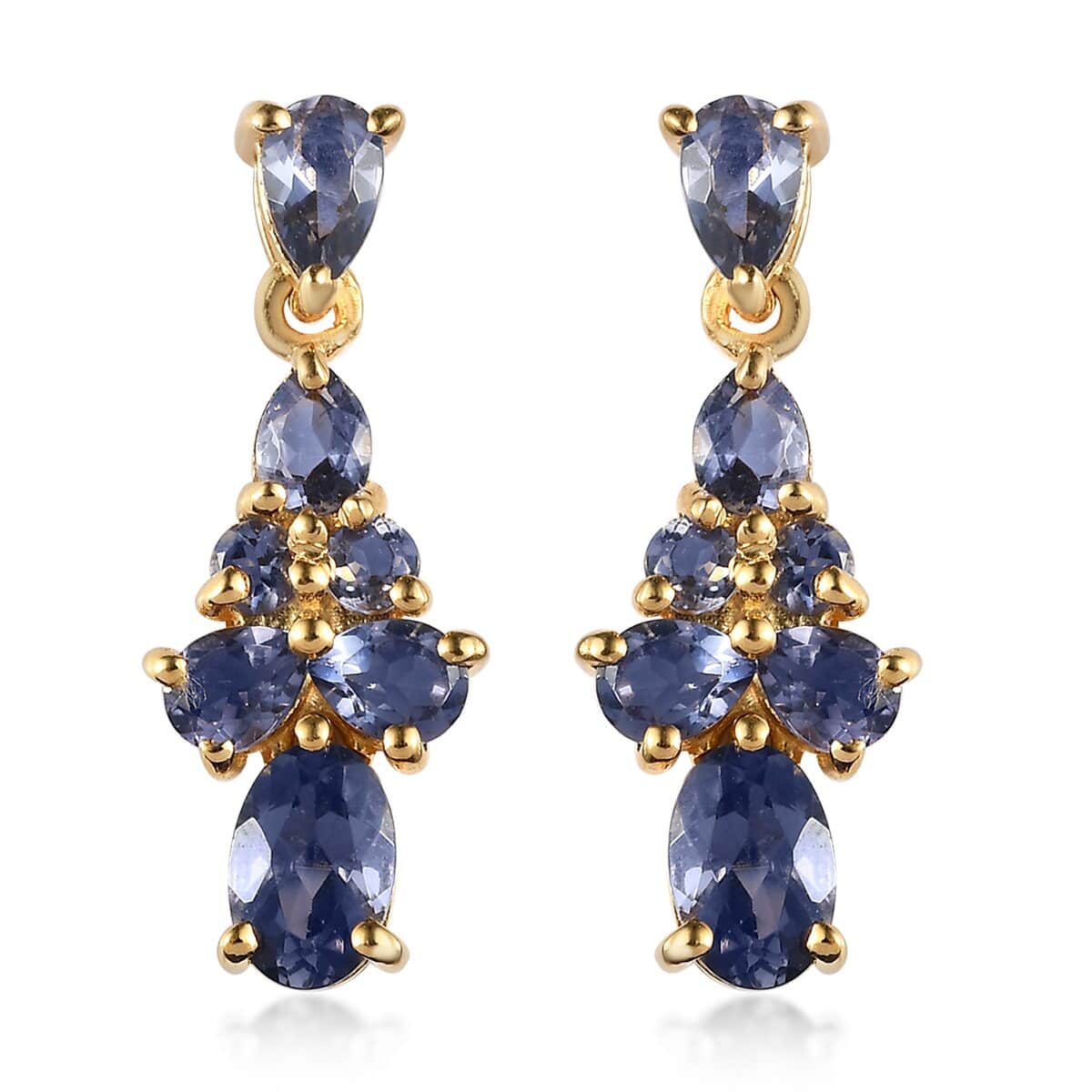 Catalina Iolite Earrings in Vermeil Yellow Gold Over Sterling Silver 2.20 ctw image number 0