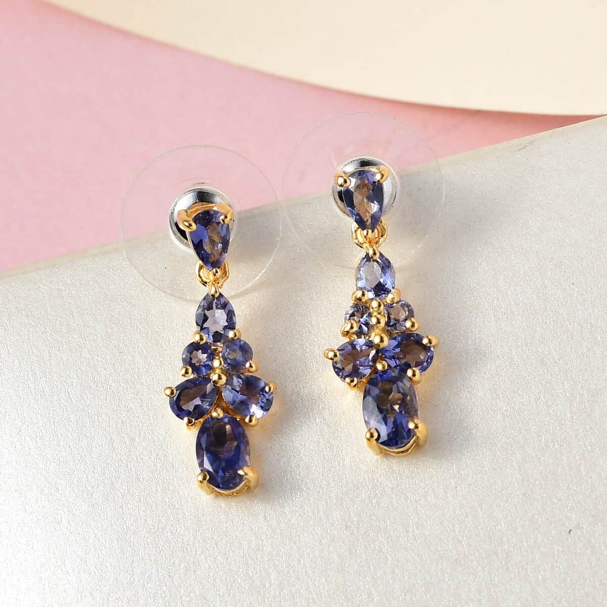 Catalina Iolite Earrings in Vermeil Yellow Gold Over Sterling Silver 2.20 ctw image number 1