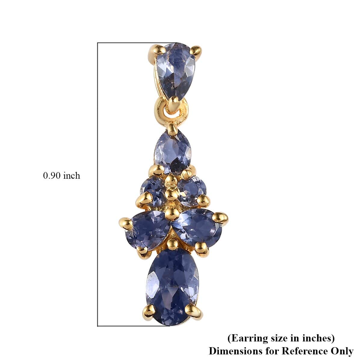 Catalina Iolite Earrings in Vermeil Yellow Gold Over Sterling Silver 2.20 ctw image number 4