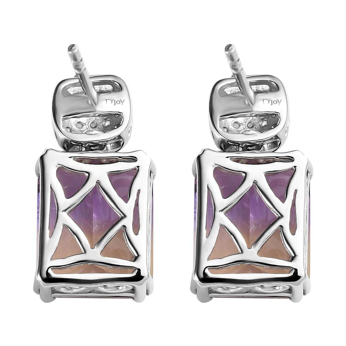 AAA Anahi Ametrine and Natural White Zircon Earrings in Platinum Over Sterling Silver 10.10 ctw image number 3