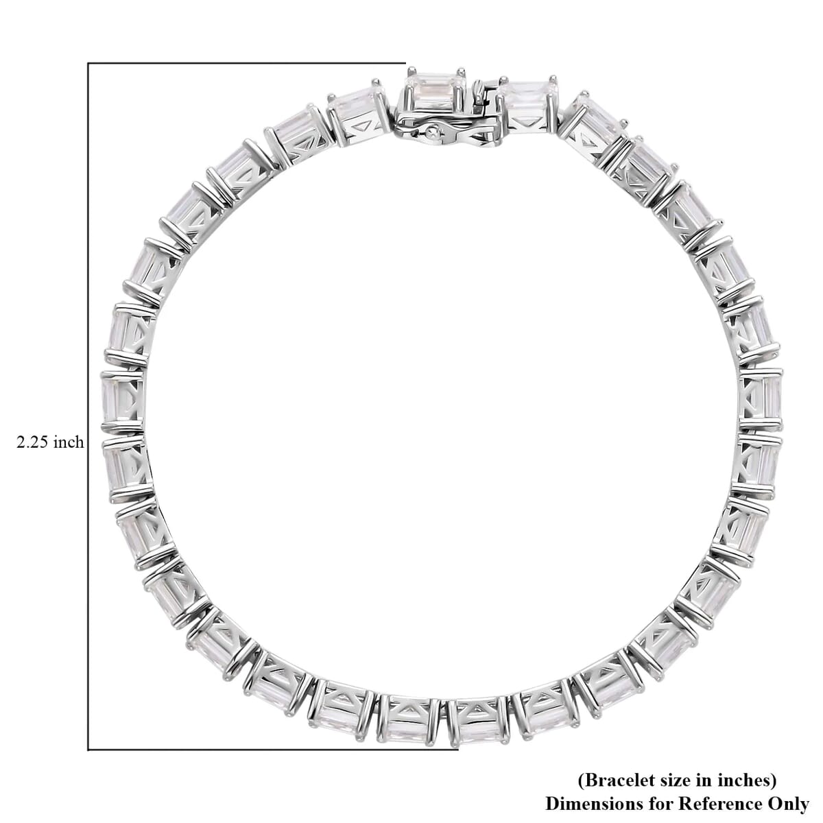 Emerald Cut Moissanite Tennis Bracelet in Vermeil Yellow Gold Over Sterling Silver (6.50 In) 11.90 Grams 15.50 ctw image number 5