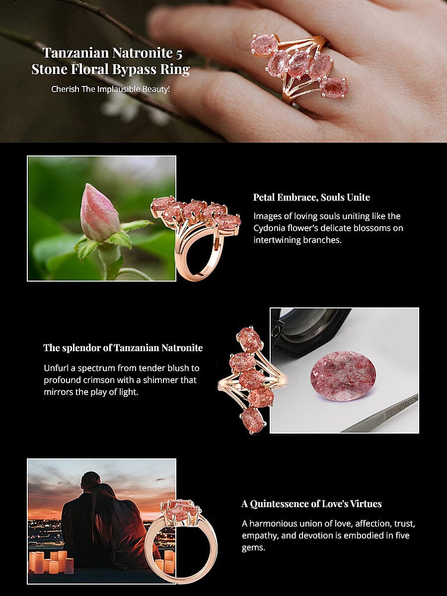 Tanzanian Natronite 5 Stone Floral Bypass Ring Banner