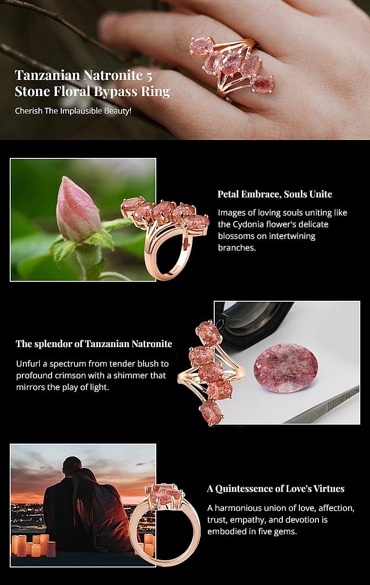 Tanzanian Natronite 5 Stone Floral Bypass Ring Banner