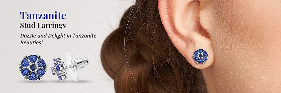 Tanzanite Stud Earrings Banner