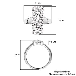 Diamond 0.51 ctw Cluster Ring in Platinum Over Sterling Silver (Size 8)