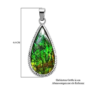 Ammolite 17.00 ctw Pendant in Platinum Over Sterling Silver
