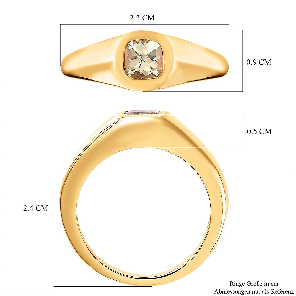 Turkizite 0.65 ctw Ring in 18K Vermeil Yellow Gold Over Sterling Silver (Size 9.0)
