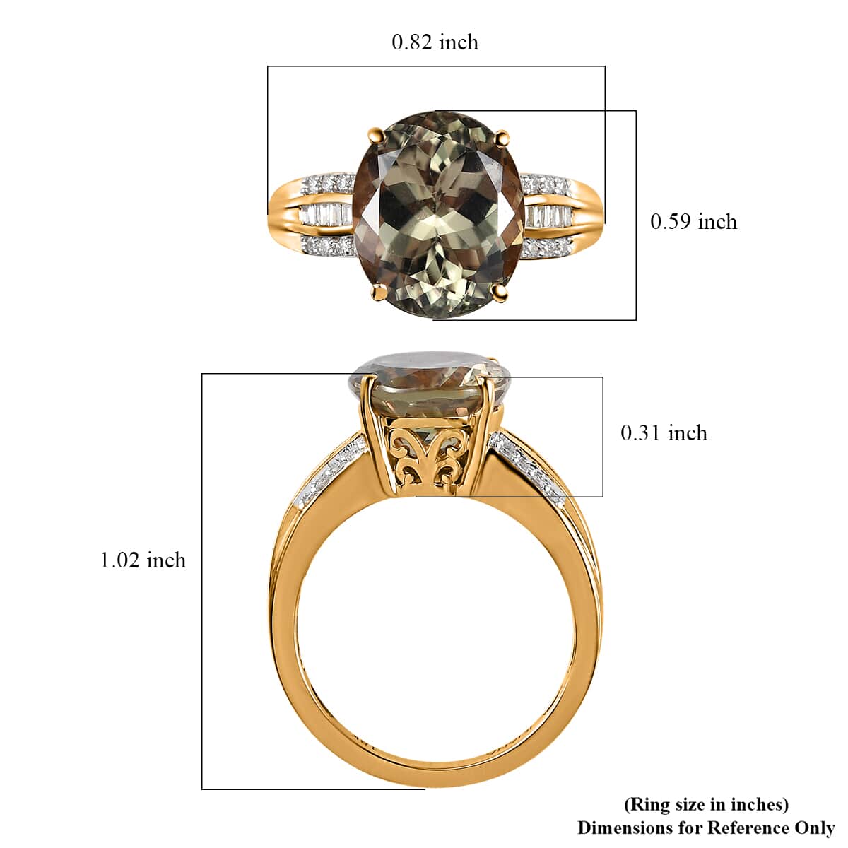 Doorbuster ILIANA 18K Yellow Gold AAA Turkizite and G-H SI Diamond Ring 5.65 Grams 5.10 ctw image number 5