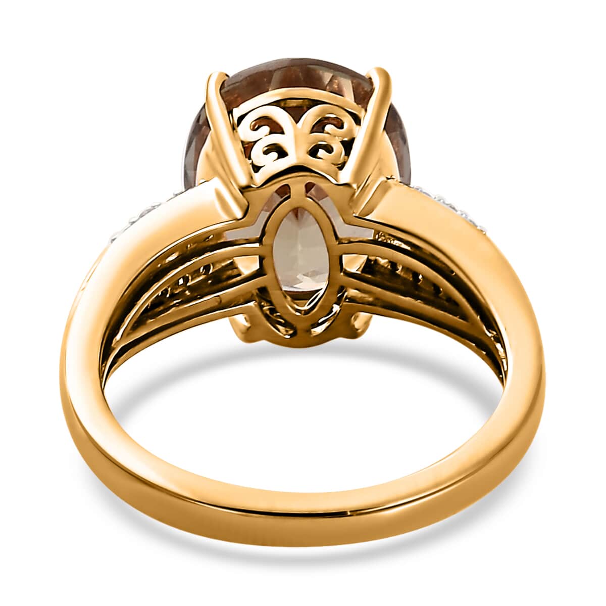 Iliana 18K Yellow Gold AAA Turkizite and G-H SI Diamond Ring (Size 8.0) 5.65 Grams 5.10 ctw image number 4