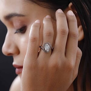 GP Diamond 1.02 ctw Fancy Ring in Vermeil Rose Gold Over Sterling Silver (Size 11.5)