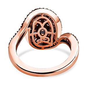 GP Diamond 1.02 ctw Fancy Ring in Vermeil Rose Gold Over Sterling Silver (Size 11.5)