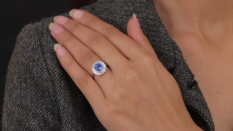 RHAPSODY 950 Platinum AAAA Royal Ceylon Sapphire and E-F VS2 Diamond Cocktail Ring 5.50 Grams 2.50 ctw