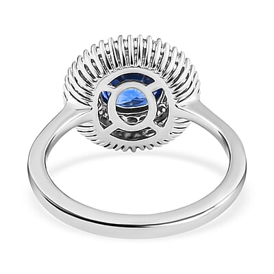 Rhapsody 950 Platinum AAAA Royal Ceylon Sapphire and E-F VS2 Diamond Cocktail Ring (Size 7.0) 5.50 Grams 2.50 ctw