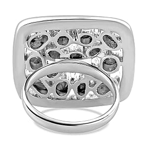 White Diamond 1.00 ctw Ring in Platinum Over Sterling Silver (Size 5.5)