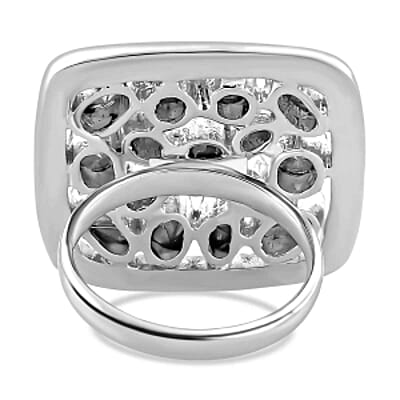 White Diamond 1.00 ctw Ring in Platinum Over Sterling Silver (Size 5.5)