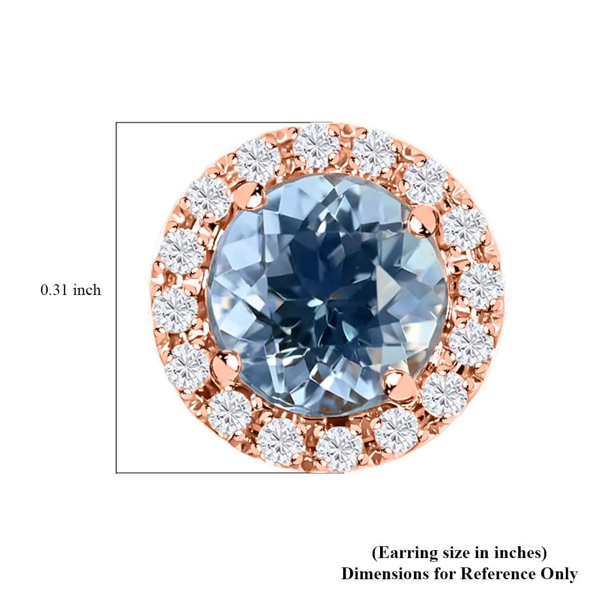 Certified & Appraised Iliana 18K Rose Gold AAA Santa Maria Aquamarine and G-H SI Diamond Halo Stud Earrings, Diamond Halo Earrings, Aquamarine Earrings, 18K White Gold Earrings 1.20 ctw image number 5