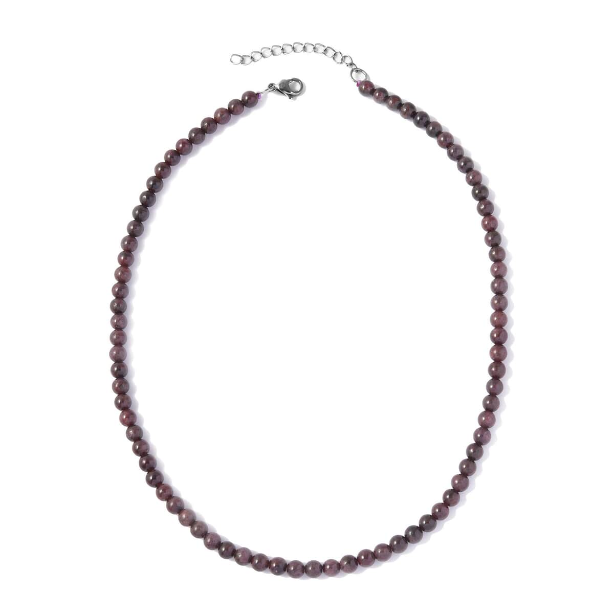 Mozambique Garnet 5-7mm Beaded Necklace (18-20 Inches) in Stainless Steel 165.00 ctw , Tarnish-Free, Waterproof, Sweat Proof Jewelry image number 0