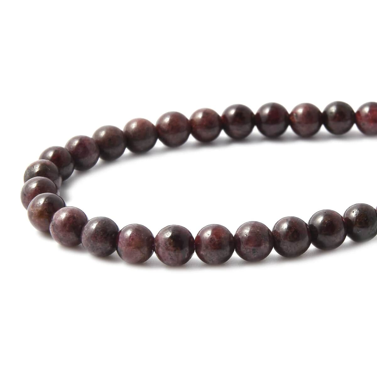 Mozambique Garnet 5-7mm Beaded Necklace (18-20 Inches) in Stainless Steel 165.00 ctw , Tarnish-Free, Waterproof, Sweat Proof Jewelry image number 2